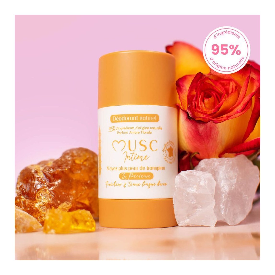 Déodorant naturel la précieuse Ambre florale stick 50 g